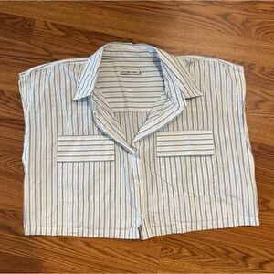 Abercrombie & Fitch Blue White Stripe Button Up Shirt XL Cotton